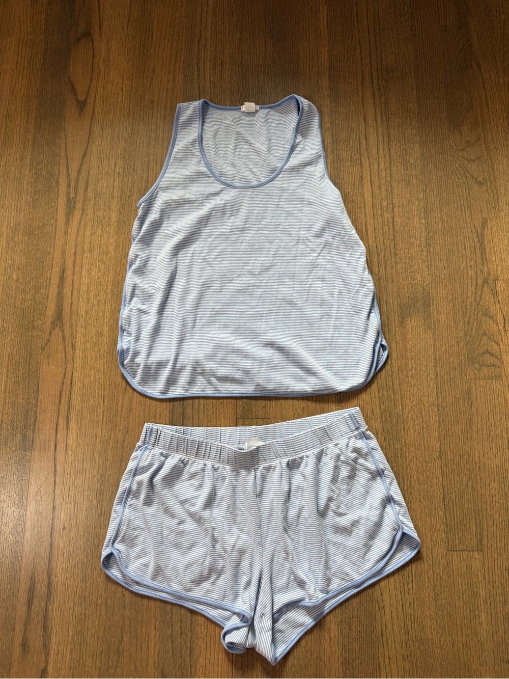 LAKE Tank Short Set-Pima Cotton-Size Medium-Light Blue